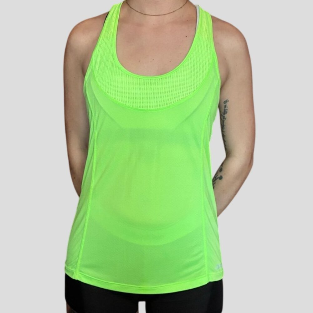 Lorna Jane Neon Green Athletic Exercise Racerback Yoga Exercise Tank Top
